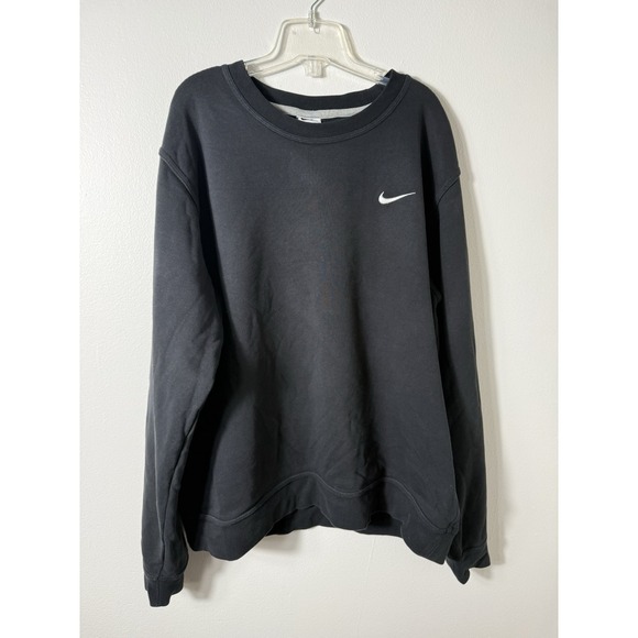 Nike Black Crew Neck Pullover Fleece Sweater Casual Wear White Tag Men's Size XL - Picture 1 of 3
